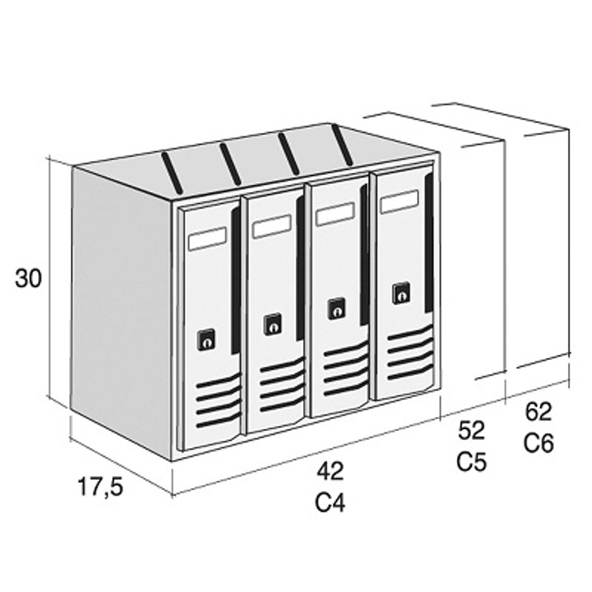 Vendita online Casellario Postale Cubo Composto 5 Posti